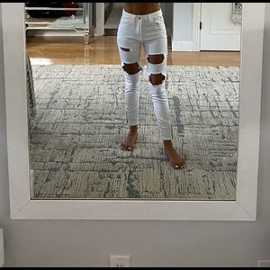 Pretty little thing distressed white jeans